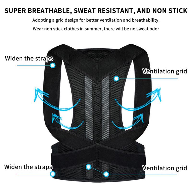 1個入り、調整可能な姿勢矯正ベルト。男女兼用で、快適な着用感 - Posture Corrector Back のレビューと価格