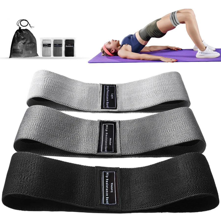 ファブリックレジスタンスヒップバンド、臀筋太もも用弾性ワーク - Yoga Fitness Resistance Band のレビューと価格